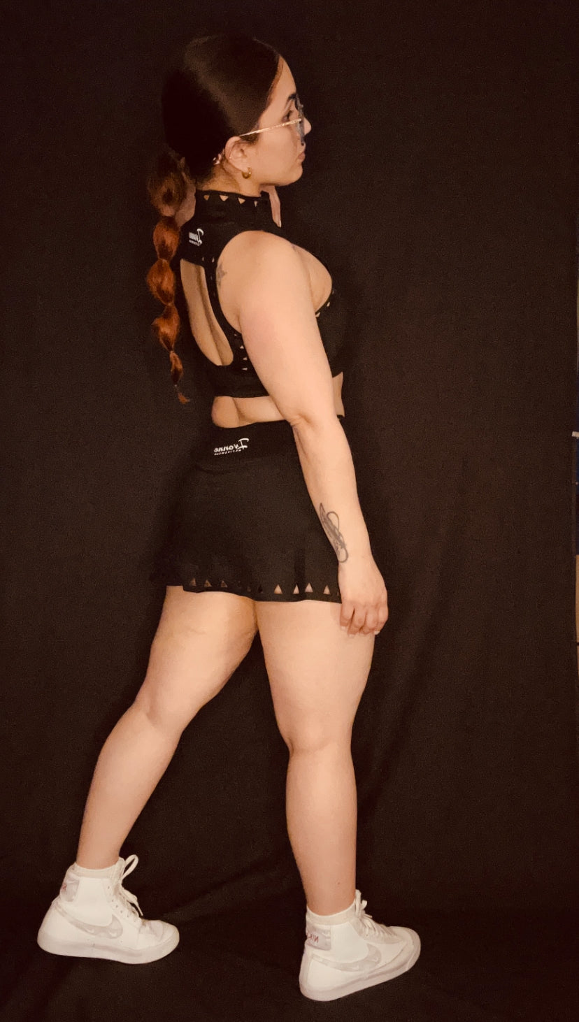 V Skirt Black Set
